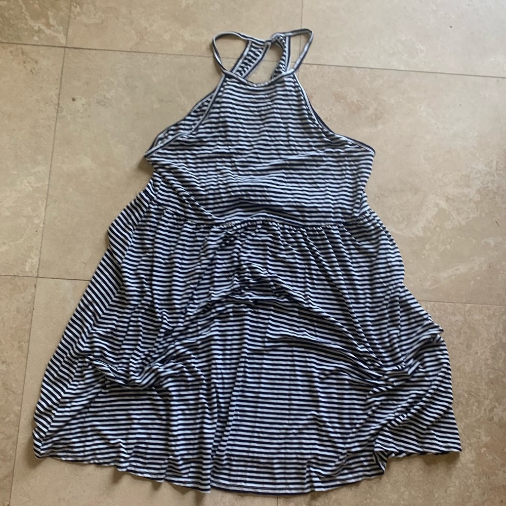 Piko size large navy stripped dress